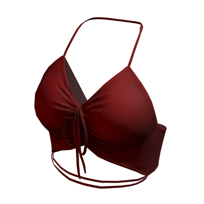 Tied Top Red Hawaiian Urban Tube Crop Bikini Y2K thumbnail