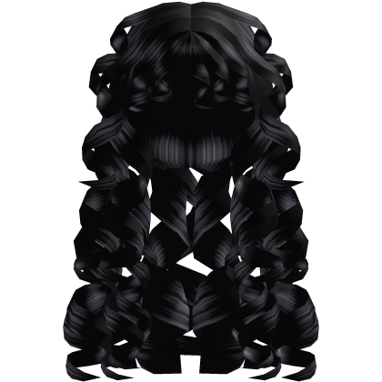 Summer Messy Super Curly Long Black Hair Roblox item
