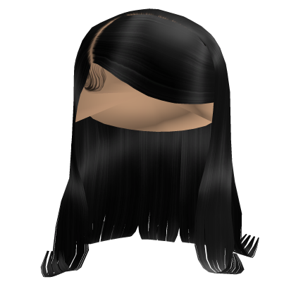 Black Layered Long Hair w/ Side-Swept Bangs