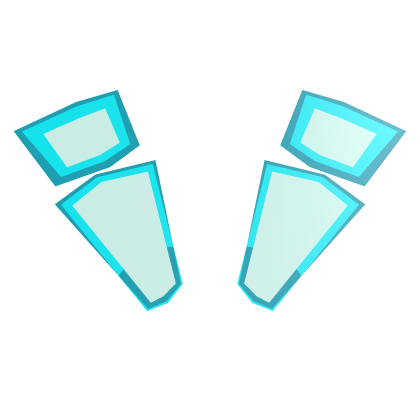 Cyan digital blocky butterfly antennae