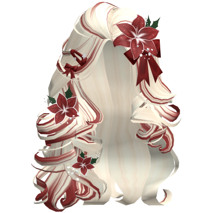 ♡ Christmas Blowout w/ Flowers (Beige & Red)