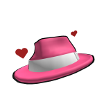 Pink Cartoon Heart Fedora