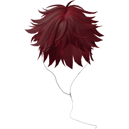 Y2K emo boy with headphones, red black hair