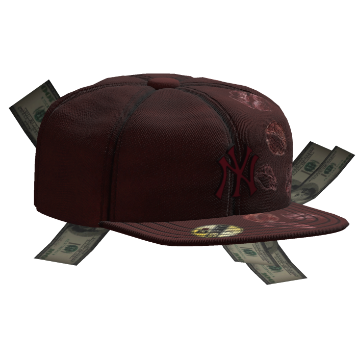 Sideswept Fitted Red Money Cap