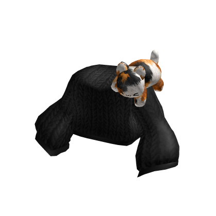 cute knitted calico kitty sweater in black thumbnail