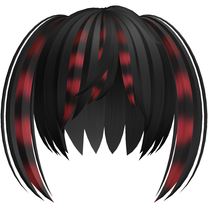 black red vkei moe scene pigtails