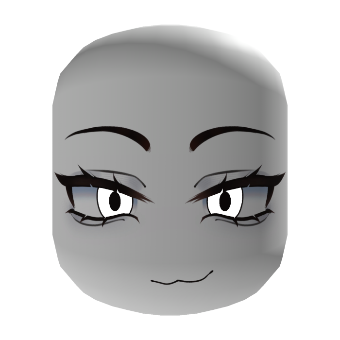 Smug Female Face Recolorable Eyes - White
