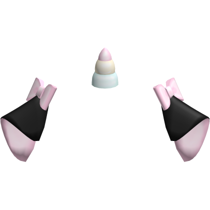 cute black kitty ears w/ unicorn horn Roblox item