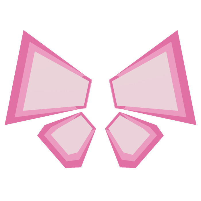 Pink digital blocky butterfly wings