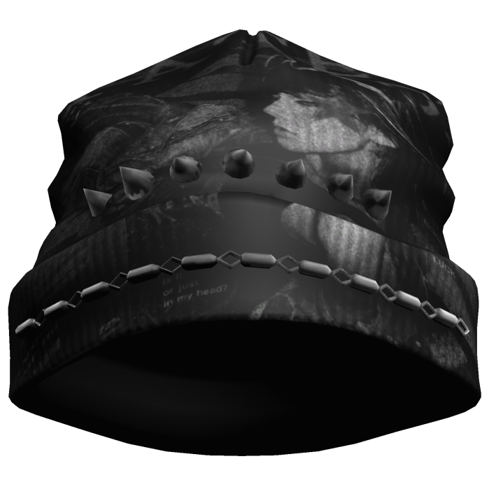 2000s black distressed beanie