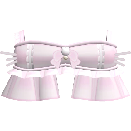 Cat dolly bow ruffled top in pink | Roblox Item - Rolimon's