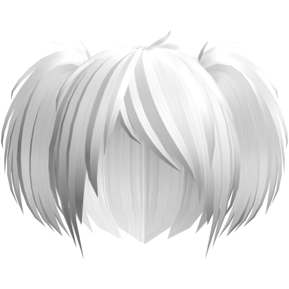 Cute emo messy white side pigtails