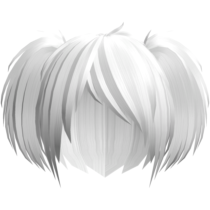 Cute emo messy white side pigtails