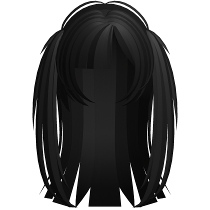 emo vkei moe vamp long choppy hair black Roblox item