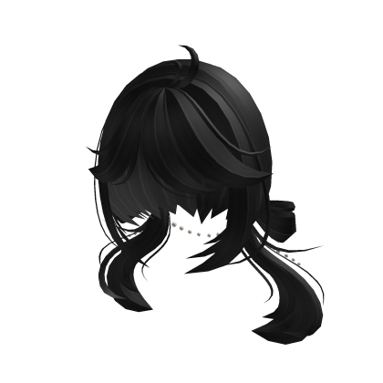 Black long twin-tail anime hairstyle Roblox item