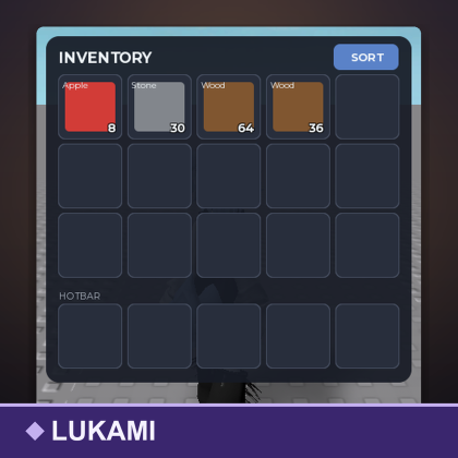Inventory System Grid Hotbar Drag Stack Kit