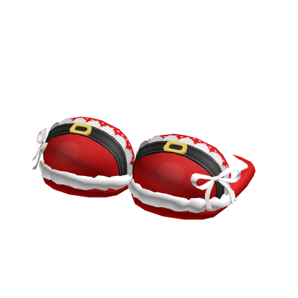 cute winter red christmas santa slippers