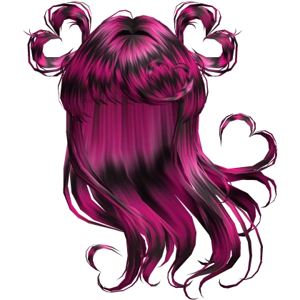 Black&Pink Scene Heartfelt Wind-Blown Double Buns | Roblox Item - Rolimon's