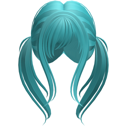 Long Wavy Pigtails with Bangs Ocean Blue Roblox item