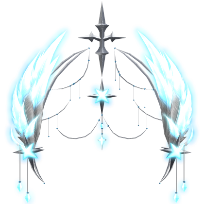 ☁️ GLOW Celestial Angel Feather Halo Silver Blue