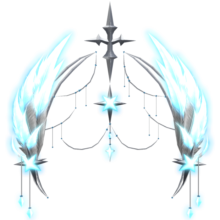 ☁️ GLOW Celestial Angel Feather Halo Silver Blue