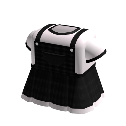 ♡꒰ plaid black/pink denim baby doll overall dress thumbnail