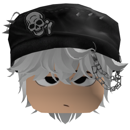 Fluffy White Hair W/ Emo Beret thumbnail