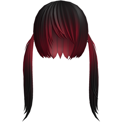 Black Red Vkei Long Spiky Pigtails Hair Roblox item