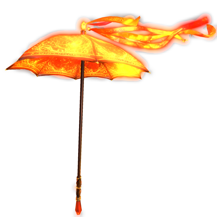 Celestial Umbrella Aurora Parasol - Fiery Red Gold