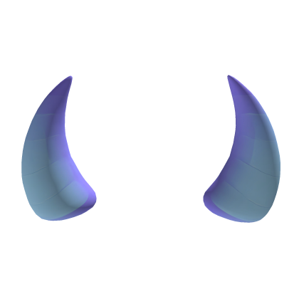 Pastel blue oni-style demon horns Roblox item