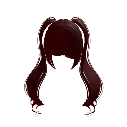 cute long swirly red pigtails w side bangs