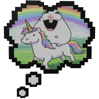 Happy Hamster & Rainbow Unicorn | Thinking Bubble 