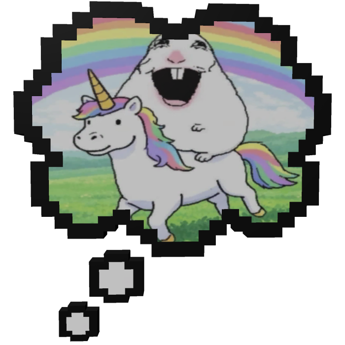 Happy Hamster & Rainbow Unicorn | Thinking Bubble 