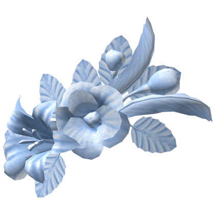 Light Blue Floral Feather Headpiece
