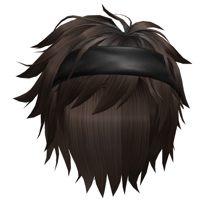Messy Anime Boy Brown Hair /Headband Roblox item