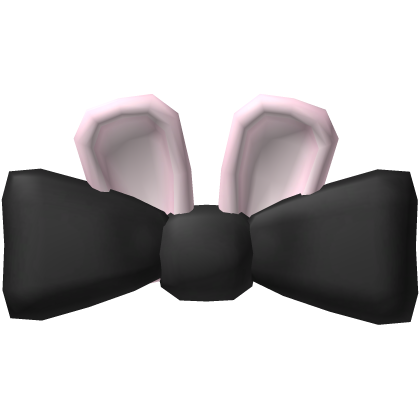 Cute bunny bow with ears in black Roblox item
