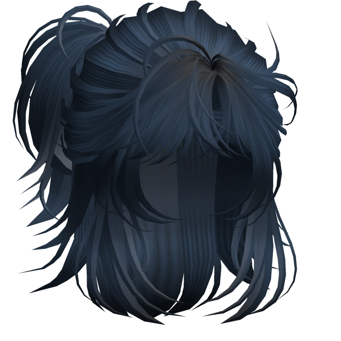 Anime Androg Wolfcut Ponytail Midnight