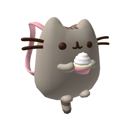 kawaii grey kitty pusheen cute backpack Roblox item