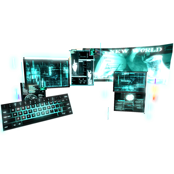 Cybernetic Cyberpunk Hacker Tech Holographic Aura