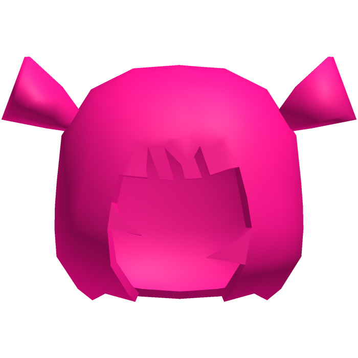 low poly bright pink hair 