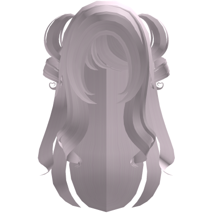 sweet cute babypink long wavy hair w twin pigtails