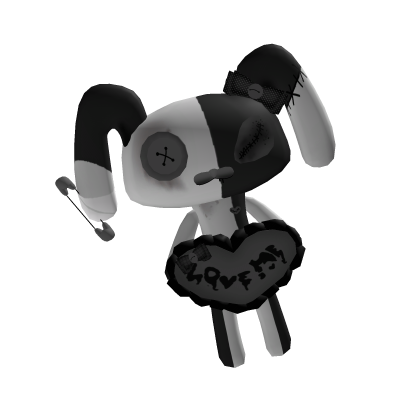Ი𐑼 stitched up love me bunny plush [black,white]