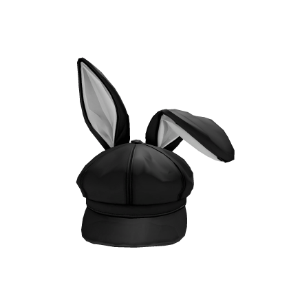 Black and White Leather Bunny Cap 