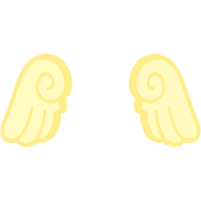 ♡ Cute Chibi Glowing Angel Wings in Yellow