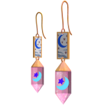 Rose Quartz & Glowing Moon Earrings