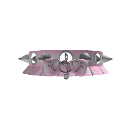 cute light pink emo spikey musical chocker Roblox item