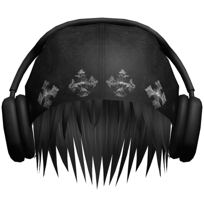 Black Hair w/ Y2K Beanie&Headphones