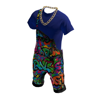 💥Graffiti Blue Short Overall💥 thumbnail