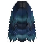 Long Loose Wavy Messy Hair (Dark Blue Ocean)