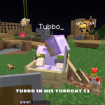 Tu bbo in his boat <3